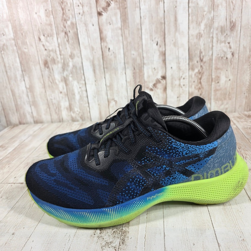 ASICS Gel-Nimbus Lite 2 Mens Running Shoes Blue Black Lime 1011B009 Size 11.5 - Picture 4 of 8
